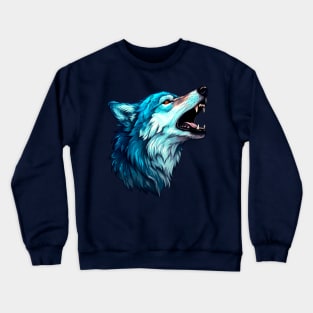 Sky wolf print Crewneck Sweatshirt